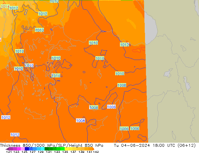 Thck 850-1000 hPa UK-Global wto. 04.06.2024 18 UTC