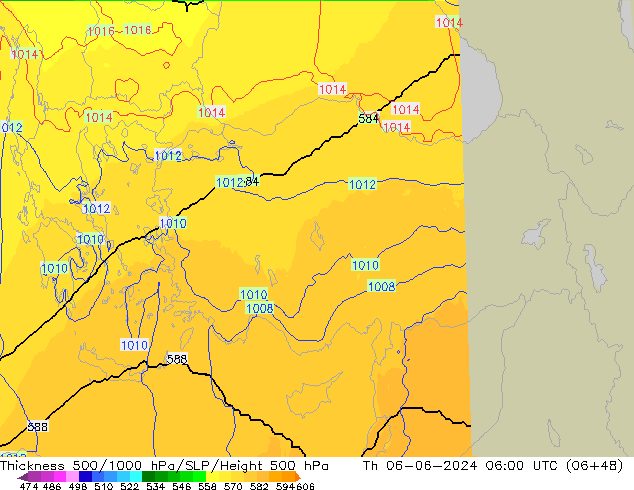 Thck 500-1000hPa UK-Global czw. 06.06.2024 06 UTC