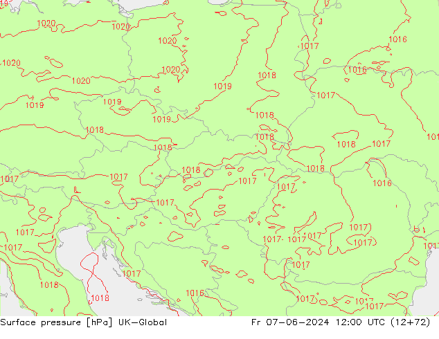 pression de l'air UK-Global ven 07.06.2024 12 UTC