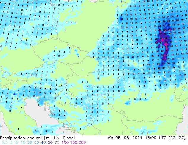 Précipitation accum. UK-Global mer 05.06.2024 15 UTC