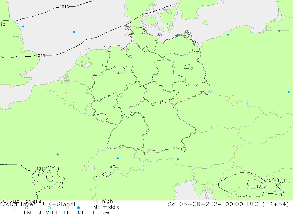 Wolkenschichten UK-Global Sa 08.06.2024 00 UTC