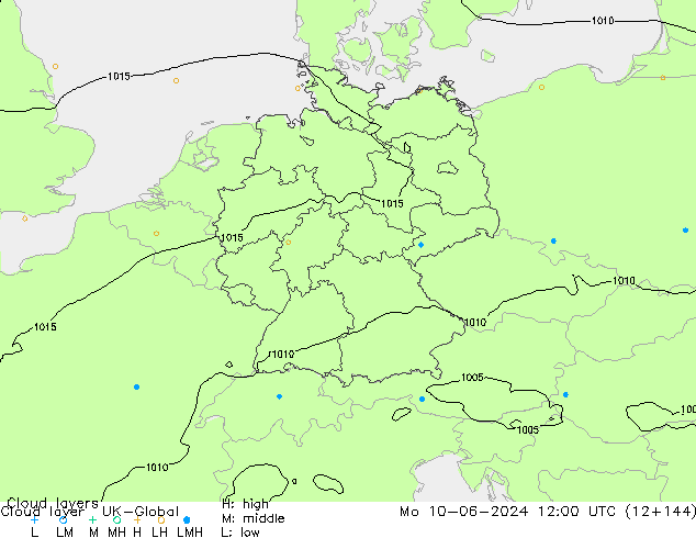 Cloud layer UK-Global Po 10.06.2024 12 UTC