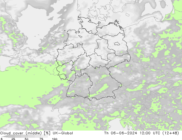 Wolken (mittel) UK-Global Do 06.06.2024 12 UTC