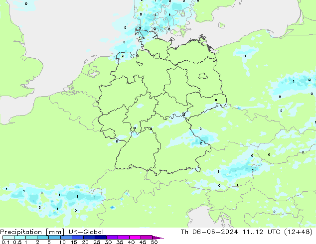 precipitação UK-Global Qui 06.06.2024 12 UTC