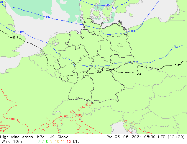 High wind areas UK-Global mié 05.06.2024 08 UTC