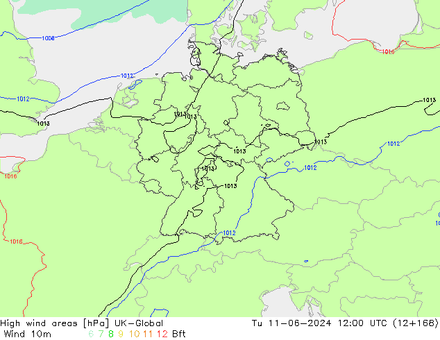 High wind areas UK-Global  11.06.2024 12 UTC