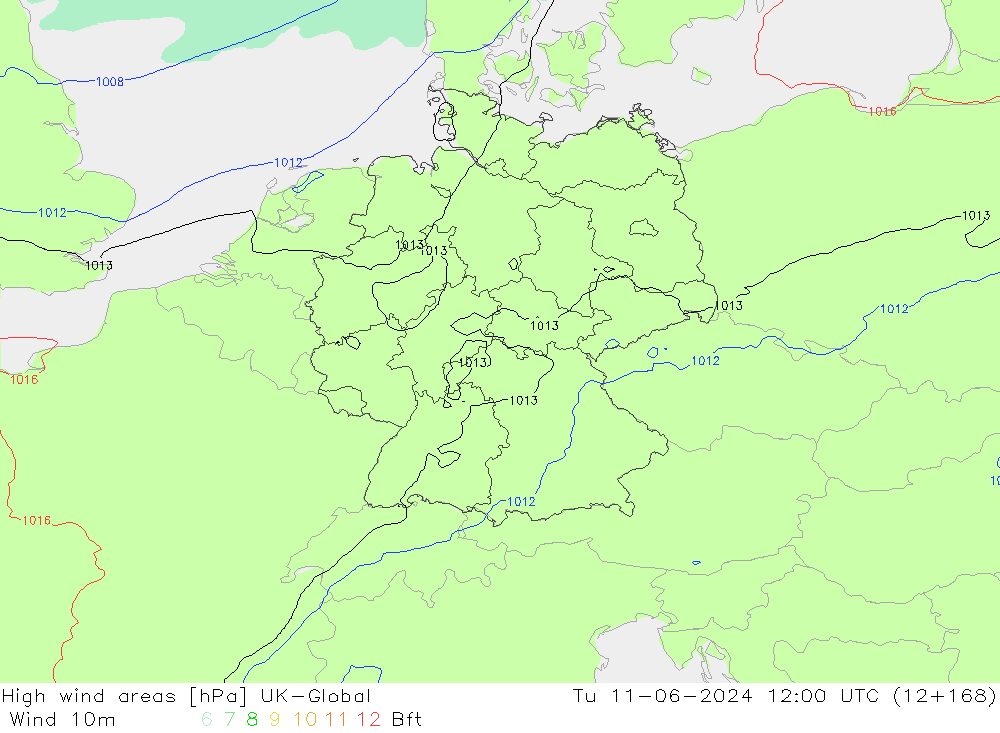 High wind areas UK-Global Tu 11.06.2024 12 UTC