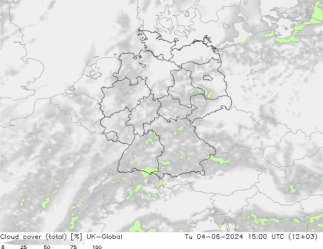 Cloud cover (total) UK-Global Tu 04.06.2024 15 UTC