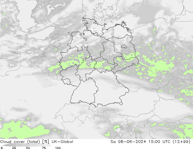 Cloud cover (total) UK-Global Sa 08.06.2024 15 UTC