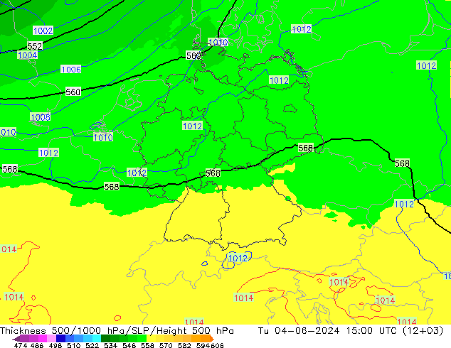 Schichtdicke 500-1000 hPa UK-Global Di 04.06.2024 15 UTC