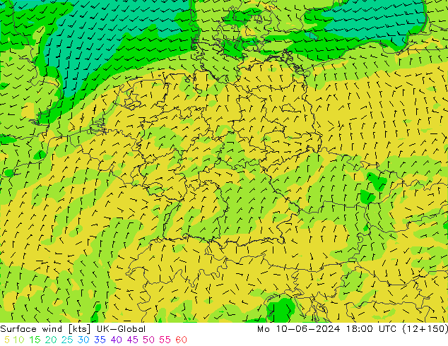 Vento 10 m UK-Global lun 10.06.2024 18 UTC