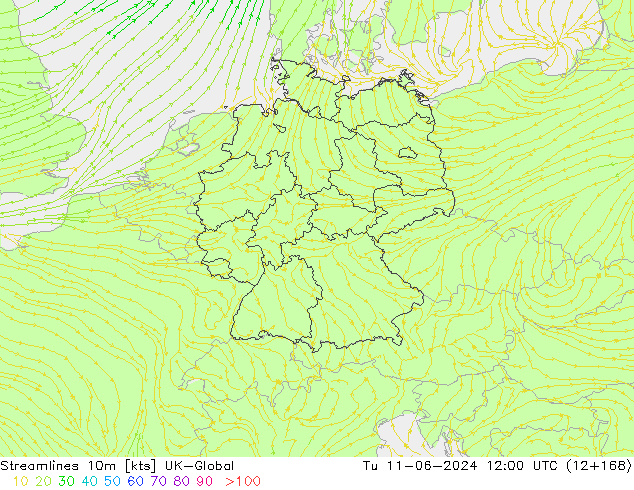 ветер 10m UK-Global вт 11.06.2024 12 UTC