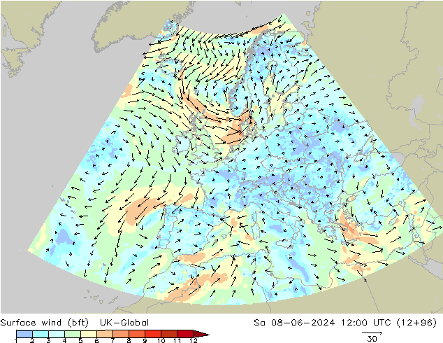 Bodenwind (bft) UK-Global Sa 08.06.2024 12 UTC