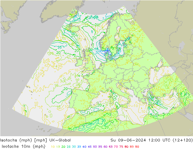 Isotachs (mph) UK-Global  09.06.2024 12 UTC