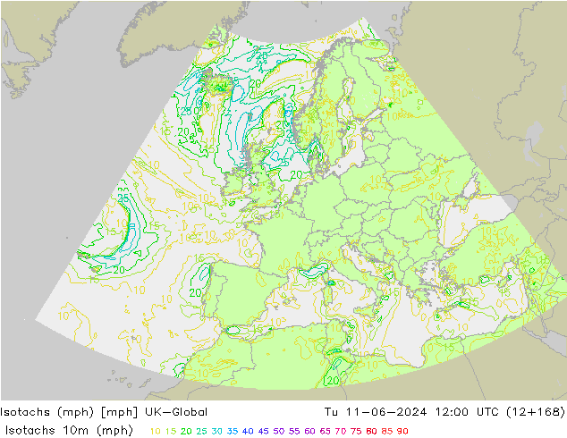 Isotachs (mph) UK-Global mar 11.06.2024 12 UTC