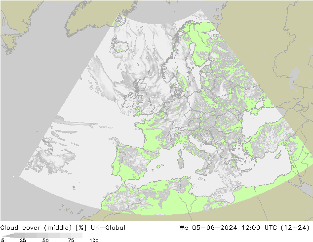 Cloud cover (middle) UK-Global We 05.06.2024 12 UTC