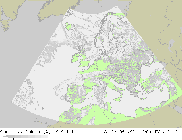 oblačnosti uprostřed UK-Global So 08.06.2024 12 UTC