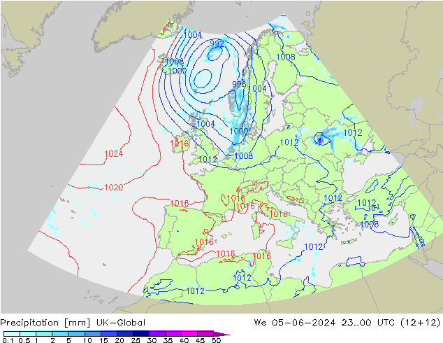 Precipitation UK-Global We 05.06.2024 00 UTC