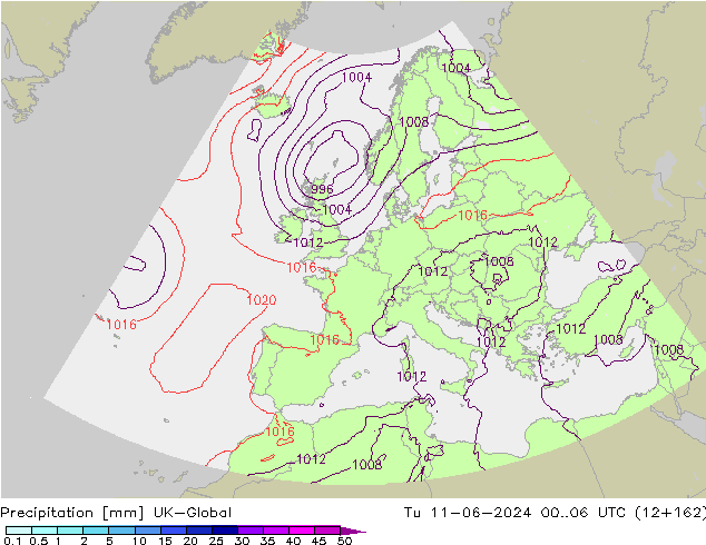 Precipitation UK-Global Tu 11.06.2024 06 UTC