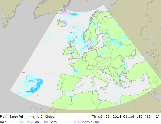 Rain/Snowfall UK-Global Per 06.06.2024 06 UTC