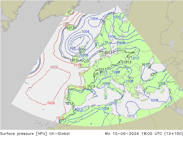 pression de l'air UK-Global lun 10.06.2024 18 UTC