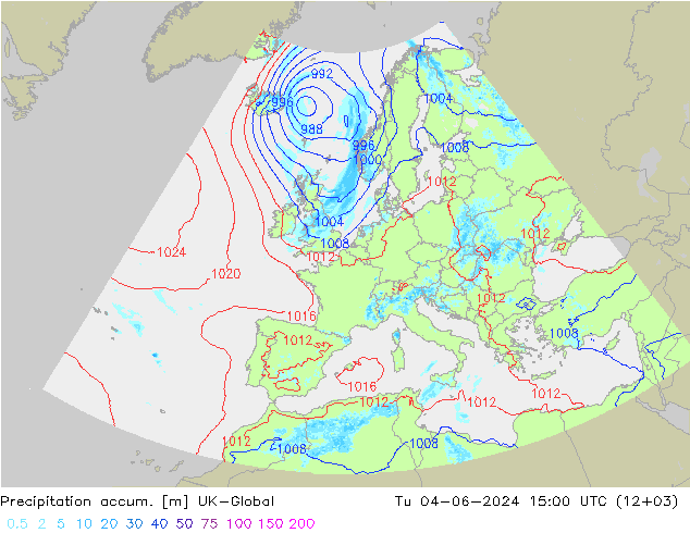 Precipitation accum. UK-Global Út 04.06.2024 15 UTC