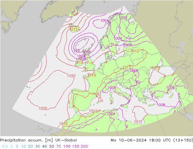 Precipitation accum. UK-Global Mo 10.06.2024 18 UTC