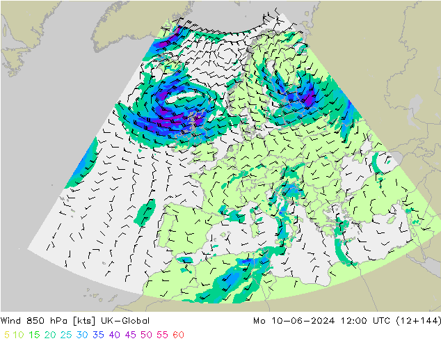  850 hPa UK-Global  10.06.2024 12 UTC