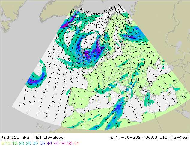 Vent 850 hPa UK-Global mar 11.06.2024 06 UTC