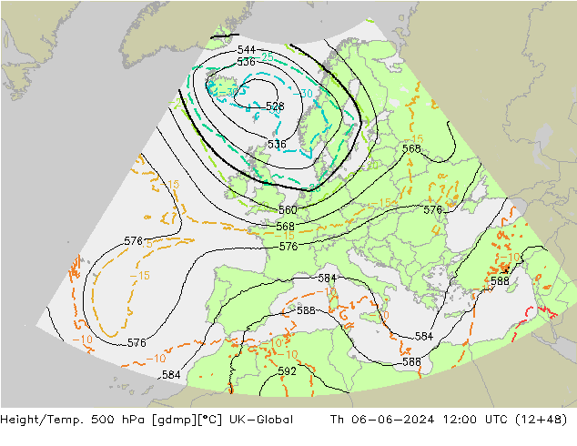 Yükseklik/Sıc. 500 hPa UK-Global Per 06.06.2024 12 UTC