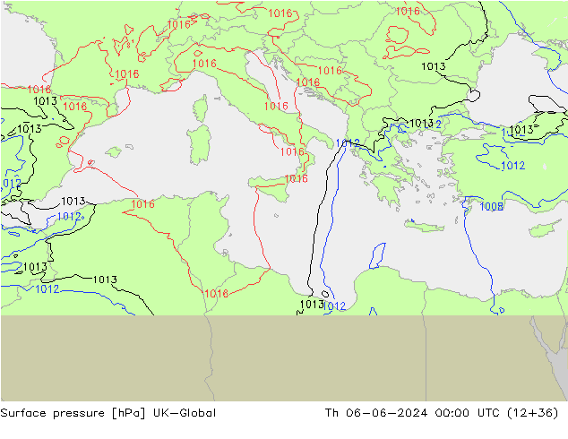 Yer basıncı UK-Global Per 06.06.2024 00 UTC