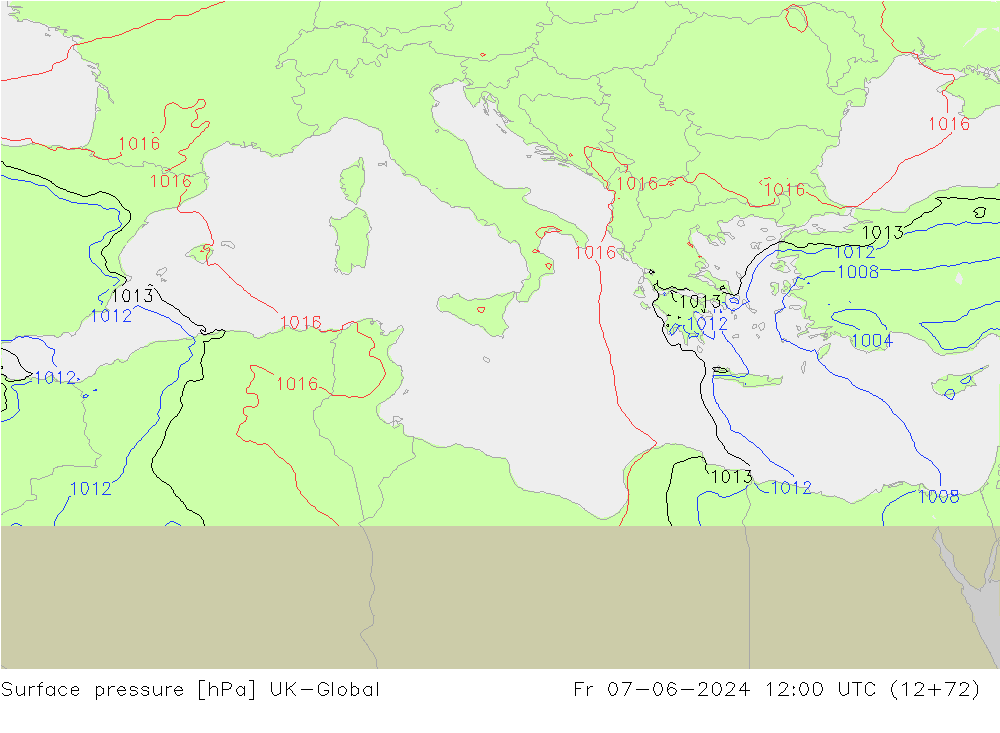 Surface pressure UK-Global Fr 07.06.2024 12 UTC