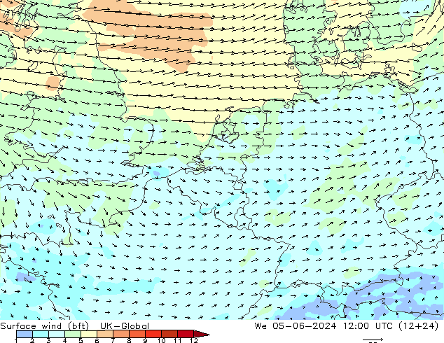  10 m (bft) UK-Global  05.06.2024 12 UTC