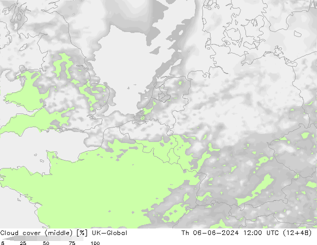 Nuages (moyen) UK-Global jeu 06.06.2024 12 UTC