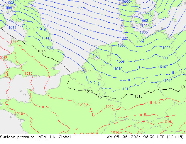 Luchtdruk (Grond) UK-Global wo 05.06.2024 06 UTC