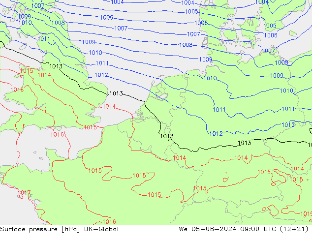 pressão do solo UK-Global Qua 05.06.2024 09 UTC