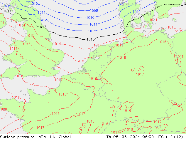 Luchtdruk (Grond) UK-Global do 06.06.2024 06 UTC