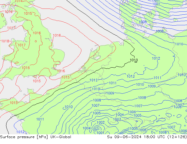 приземное давление UK-Global Вс 09.06.2024 18 UTC