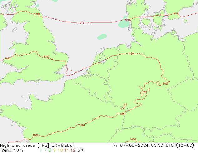 High wind areas UK-Global Fr 07.06.2024 00 UTC