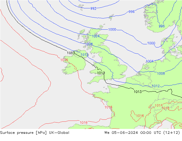 Yer basıncı UK-Global Çar 05.06.2024 00 UTC