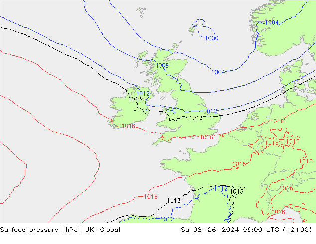 pressão do solo UK-Global Sáb 08.06.2024 06 UTC