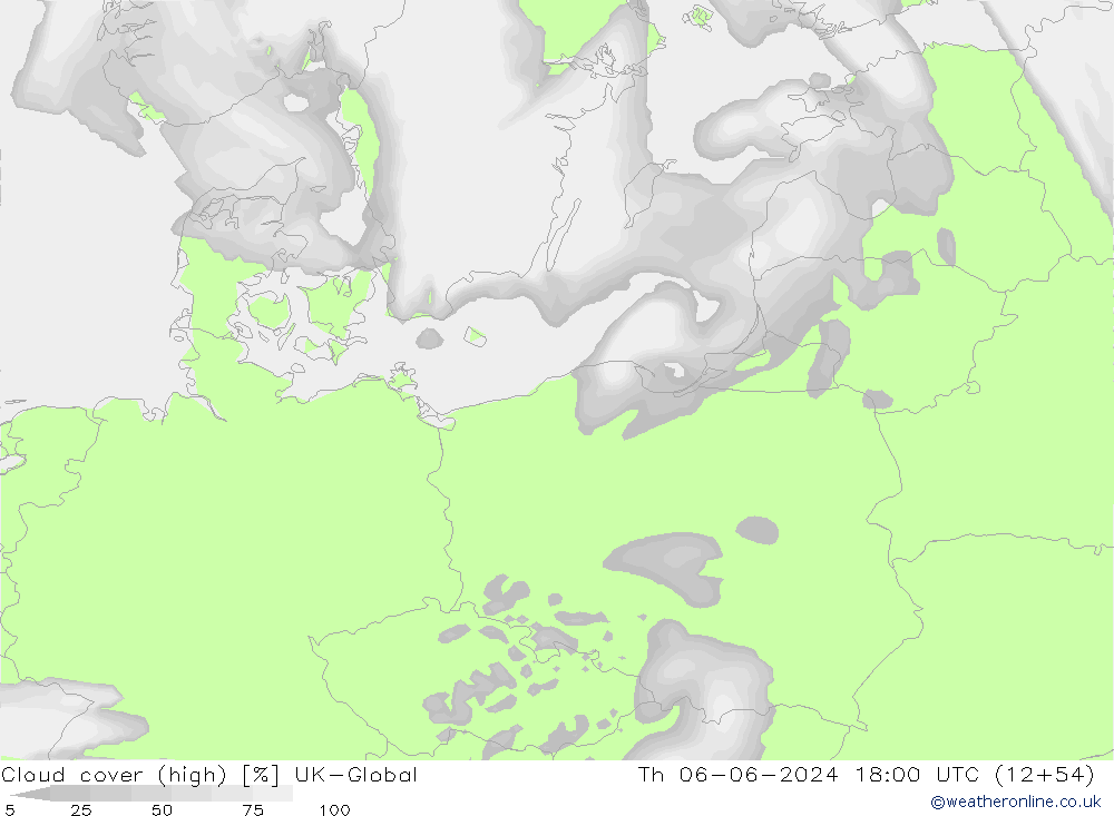 Cloud cover (high) UK-Global Th 06.06.2024 18 UTC