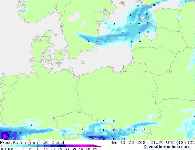 Précipitation UK-Global lun 10.06.2024 00 UTC