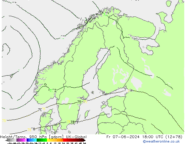 Height/Temp. 950 hPa UK-Global Sex 07.06.2024 18 UTC