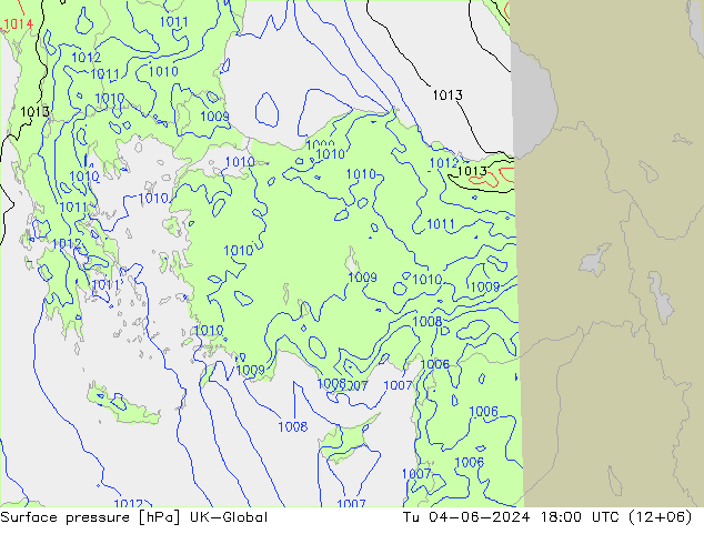 Luchtdruk (Grond) UK-Global di 04.06.2024 18 UTC