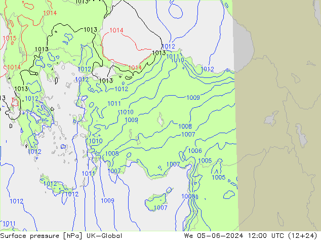 Surface pressure UK-Global We 05.06.2024 12 UTC