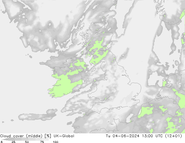 Cloud cover (middle) UK-Global Tu 04.06.2024 13 UTC