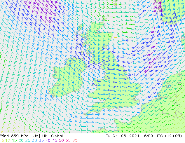 wiatr 850 hPa UK-Global wto. 04.06.2024 15 UTC