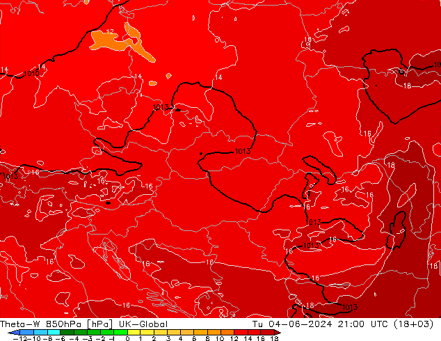 Theta-W 850hPa UK-Global di 04.06.2024 21 UTC