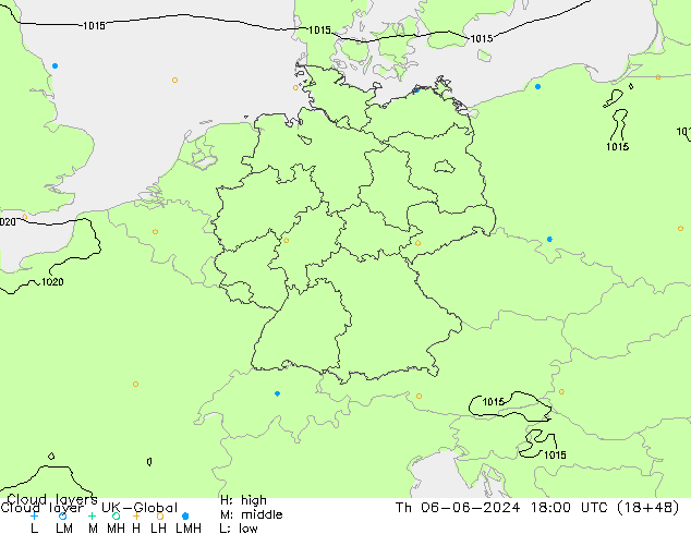 Cloud layer UK-Global jue 06.06.2024 18 UTC